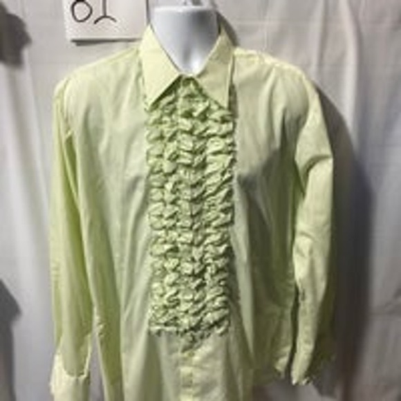 Vtg 70's After Six Baby Green and Tan RUFFLED Tuxedo Prom Bundle =2 total - Picture 3 of 12